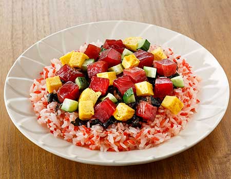 紅麹ごはんのちらし寿司